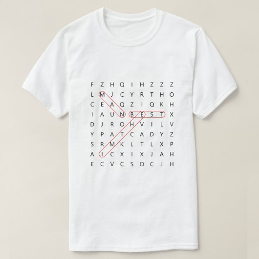 Best Man Fun Weddenschap Word Search Bachelor Part T-shirt (Design voorkant)