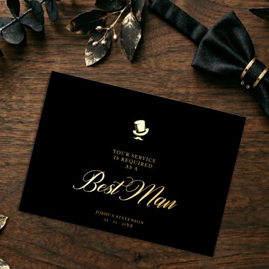 Best Man Funny Wedding Minimalist Proposal Card Folie Uitnodiging