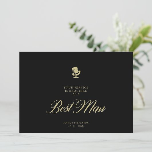 Best Man Funny Wedding Minimalist proposal Kaart (Staand voorkant)