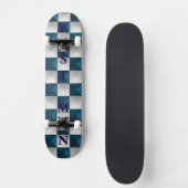 BEST MAN Geometrisch Patroon Blauw Zilver Skateboa Persoonlijk Skateboard (Voorkant)
