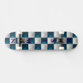 BEST MAN Geometrisch Patroon Blauw Zilver Skateboa Persoonlijk Skateboard (Horizontaal)
