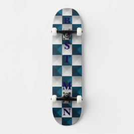 BEST MAN Geometrisch Patroon Blauw Zilver Skateboa Persoonlijk Skateboard