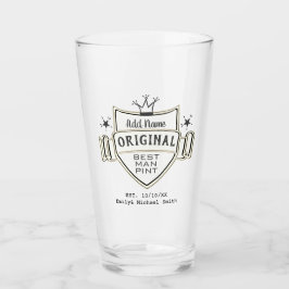 BEST MAN - Gepersonaliseerde Groomsman Gifts PINT  Glas