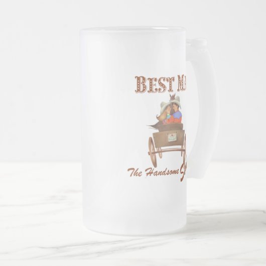 Best Man Gift 16 oz Frosted Beer Mok (Voorkant rechts)