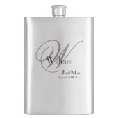 Best Man Gift: Elegant Script Monogram en Naam Flacon (Voorkant)