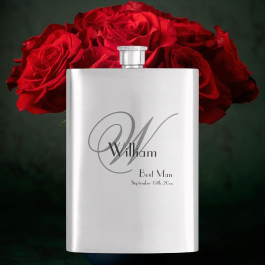 Best Man Gift: Elegant Script Monogram en Naam Flacon
