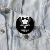 Best Man Gift met aangepaste naam en trouwdatum Ronde Button 7,6 Cm (In situ)