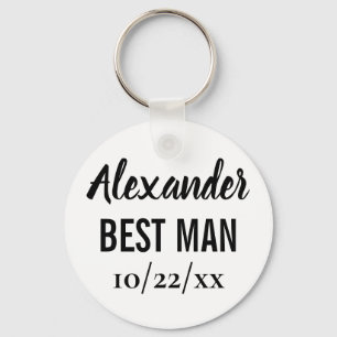 Best Man Gift Modern Typography Elegant Wedding Sleutelhanger