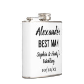 Best Man Gift Modern Typography Script Weddenschap Heupfles (Rechts)