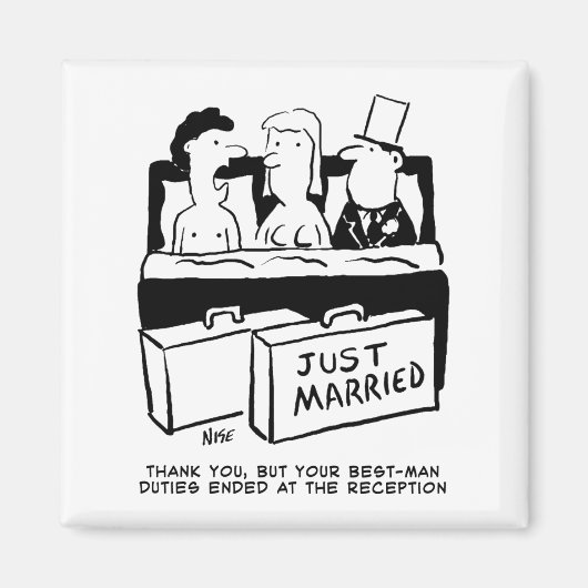 Best Man Gift - Weddenschap met Bride & Groom Magneet (Voorkant)
