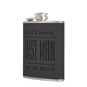Best Man Gifts-Zwart Faux Leder Heupfles (Links)