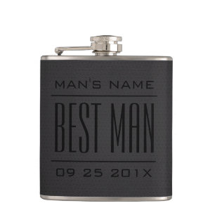 Best Man Gifts-Zwart Faux Leder Heupfles