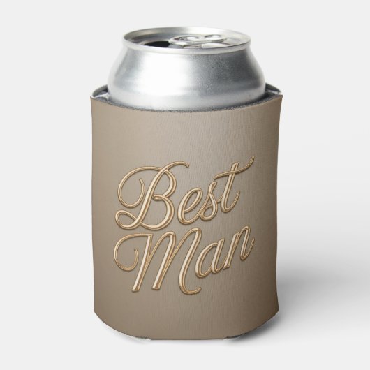 Best Man Gold Script Can Cooler (Blikje Voorkant)
