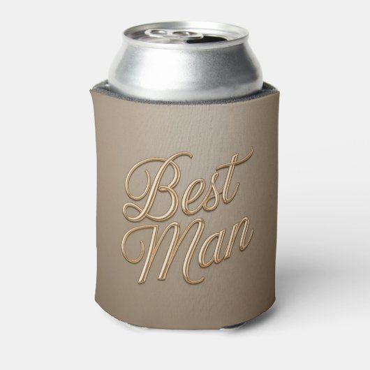 Best Man Gold Script Can Cooler (Blikje Achterkant)