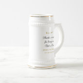 Best Man Gold Script Wedding Bedankt Berichtnaam Bierpul (Voorkant rechts)