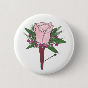 Best Man Groom Roos Wedding Boutonniere Button