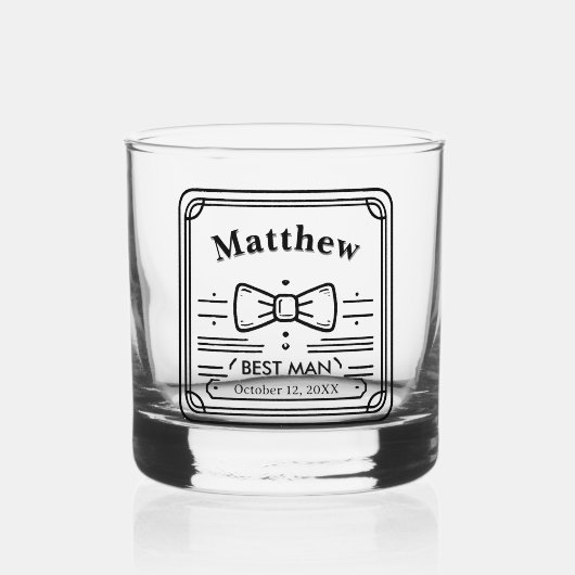 Best Man Groomsman Custom Whisky Glas (Voorkant)