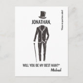 Best Man Groomsman grappig elegant voorstel Briefkaart (Voorkant)