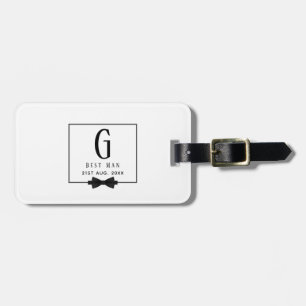 Best Man Groomsman Monogrammed Bow Stropdas Dank j Bagagelabel