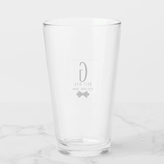 Best Man Groomsman Monogrammed Bow Stropdas Dank j Glas (Achterkant)