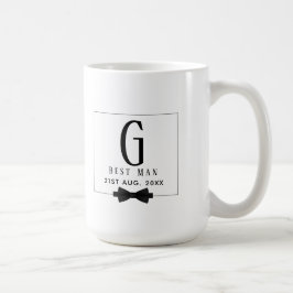 Best Man Groomsman Monogrammed Bow Stropdas Dank j Koffiemok