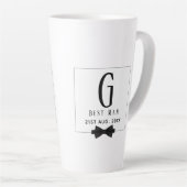 Best Man Groomsman Monogrammed Bow Stropdas Dank j Latte Mok (Rechterhoek)