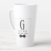 Best Man Groomsman Monogrammed Bow Stropdas Dank j Latte Mok (Linkerhoek)
