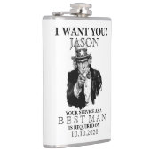 Best Man Groomsman Voorstel Oom Sam ik wil je Heupfles (Rechts)