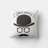 Best Man Hipster Glasses Pet Handlebar Mustache Kussen (Voorkant)