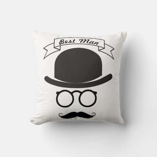 Best Man Hipster Glasses Pet Handlebar Mustache Kussen (Voorkant)