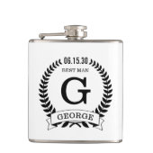 Best Man Initialen Heupfles (Voorkant)