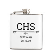 Best Man Initialen Heupfles (Voorkant)