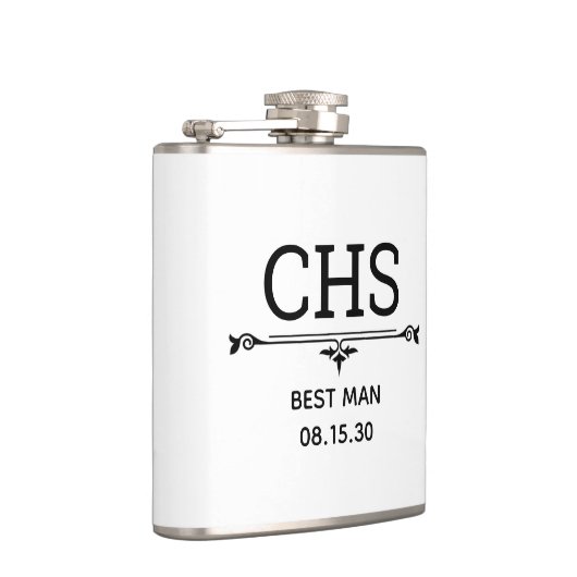 Best Man Initialen Heupfles (Rechts)