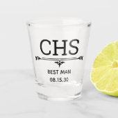 Best Man Initialen Shot Glas (Voorkant)