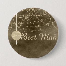 Best Man Ivory Lantern Ronde Button 7,6 Cm
