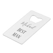Best Man Keepomwille Creditkaart Flessenopener (Voorkant Gekanteld)