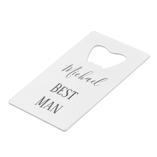 Best Man Keepomwille Creditkaart Flessenopener (Voorkant Gekanteld)