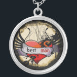 Best Man Ketting Grunge Burnt Perkament<br><div class="desc">De Kettingen van Keepasje kiezen of Zilver Geplaatste Goudafwerking of Sterling Zilveren Unieke Aangepaste Aangepaste Aangepaste Aangepaste Aangepaste Aangepaste Aangepaste Aangepaste Aangepaste Aangepaste Aangepaste Aankomst voor kerstcadeau Wedding Wedding Party Kettingen - om achtergrondkleur te wijzigen - klik op Aanpassen - kies het laatste gereedschap in het keuzemenu en kies uit...</div>