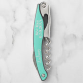 Best Man Light Turquoise Wedding Kurkentrekkers (Achterkant)