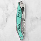 Best Man Light Turquoise Wedding Kurkentrekkers (Achterkant)