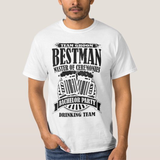 Best Man Master of Ceremonies Groom Bachelor Party T-shirt (Voorkant)