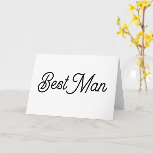 Best Man met wit en zwart script Kaart (Gele Bloem)