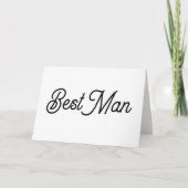 Best Man met wit en zwart script Kaart (Voorkant)