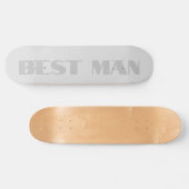 Best Man Metallic Zilveren Skateboard (Horizontaal)