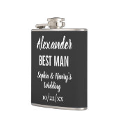 Best Man Modern Typography Script Black Wedding Heupfles (Links)