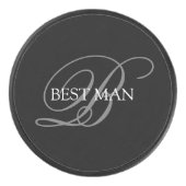 Best Man Monogram Hockey Puck (Voorkant)