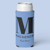 Best Man Monogram Name Blue Seltzer Blikjeskoeler