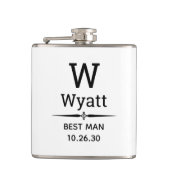 Best Man Monogrammed Flask Heupfles (Voorkant)