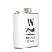 Best Man Monogrammed Flask Heupfles (Rechts)