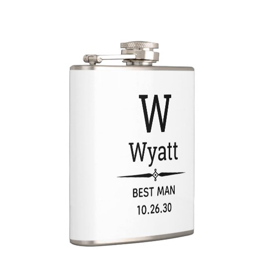 Best Man Monogrammed Flask Heupfles (Rechts)